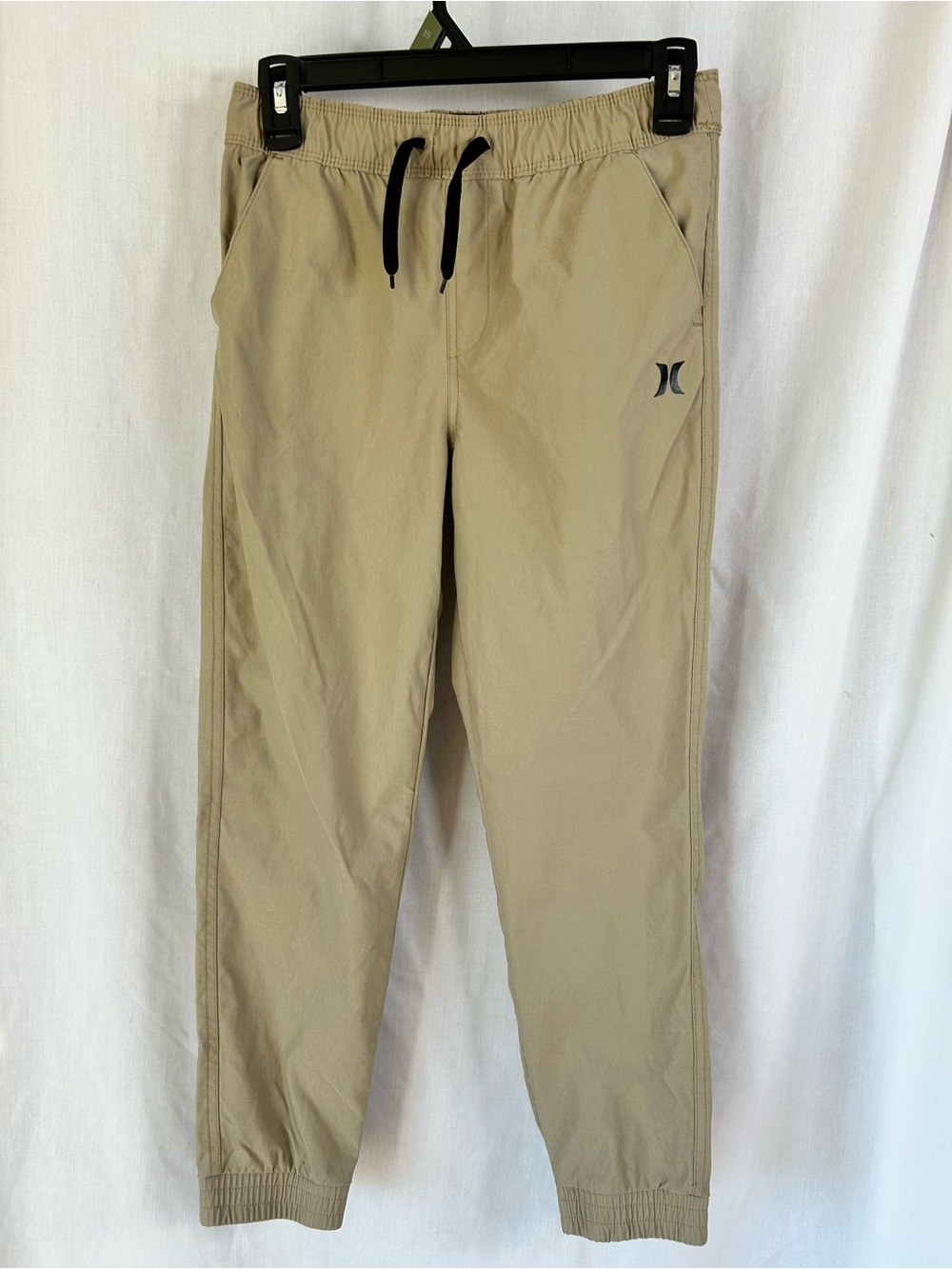 Hurley Men's Tan Jogger Pants with Black Drawstring